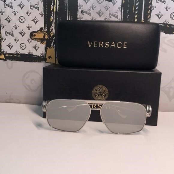 NEW AUTHENTIC Versace Silver Sunglasses VE2269 - Picture 5 of 13